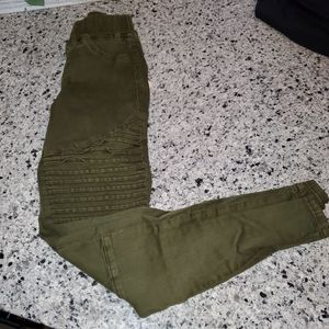 Green Moto Jeggings